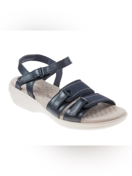Clarks Shoes - Clark’s “Alexis Shine” navy women’s leather sandals size 8